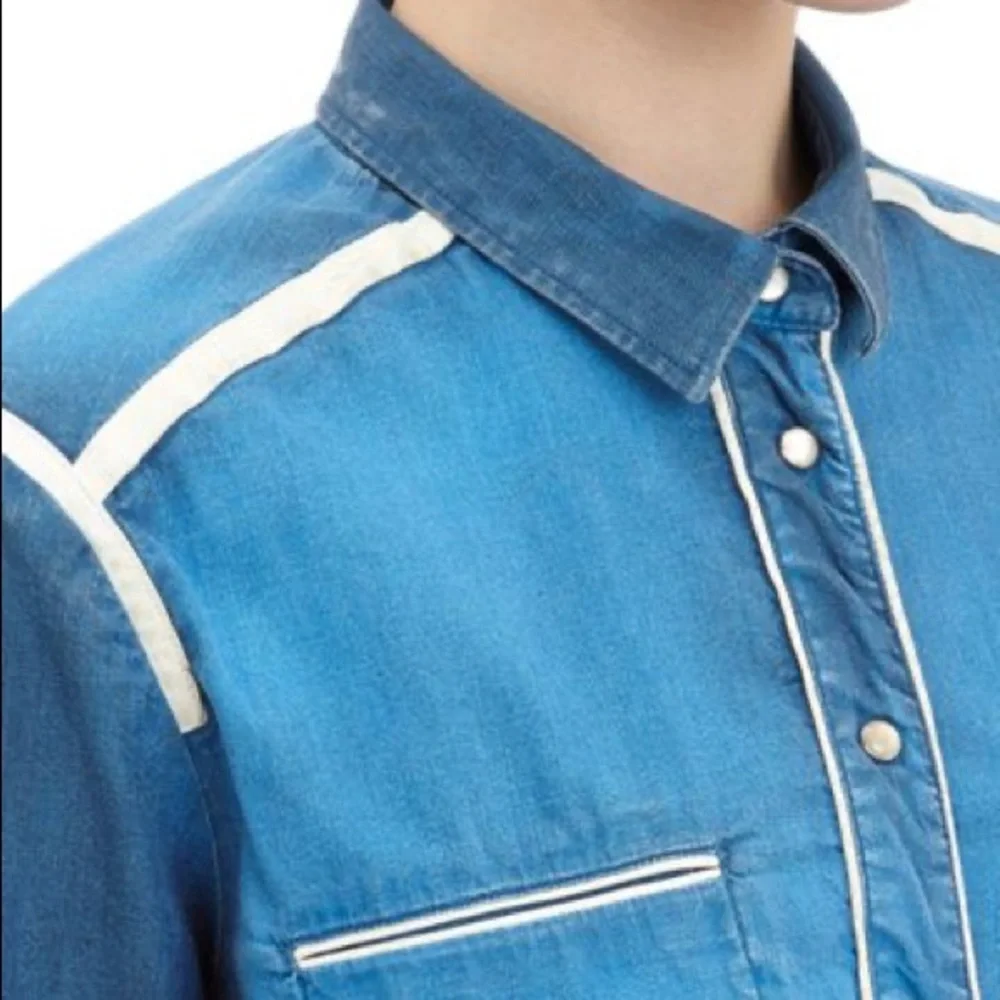 Iro Antoine Denim and Leather shirt - Picture 4 of 10